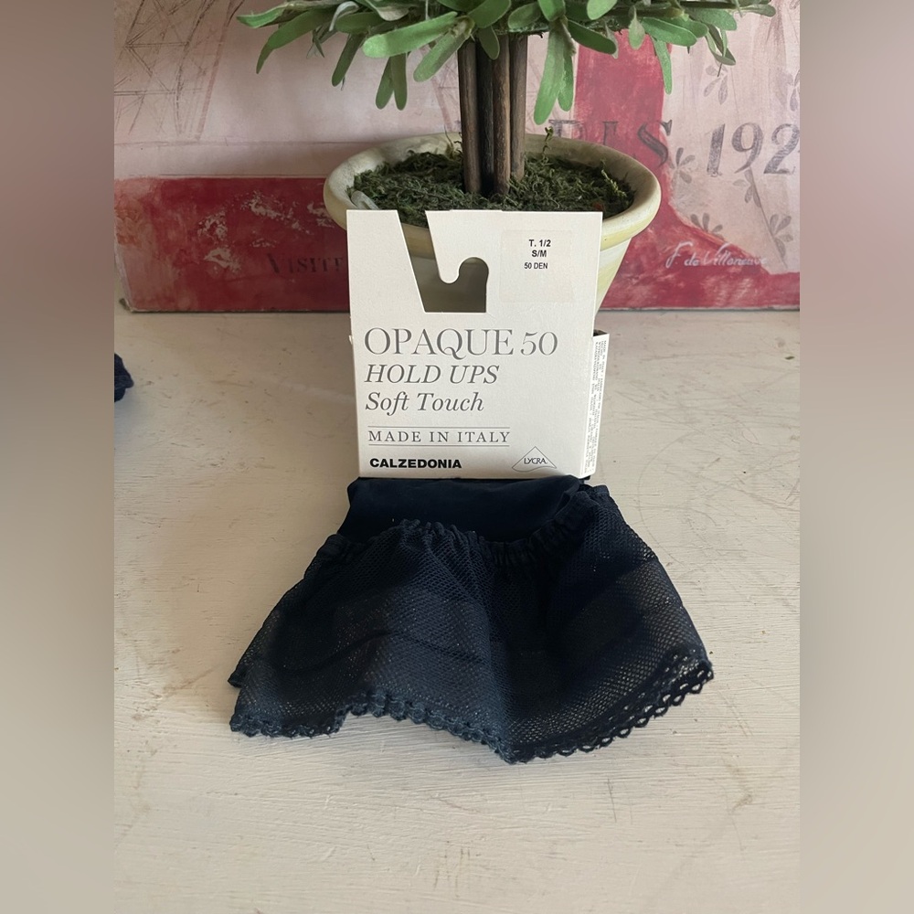 Calzedonia Opaque 50 Soft Touch Hold Ups Stockings - Navy Blue